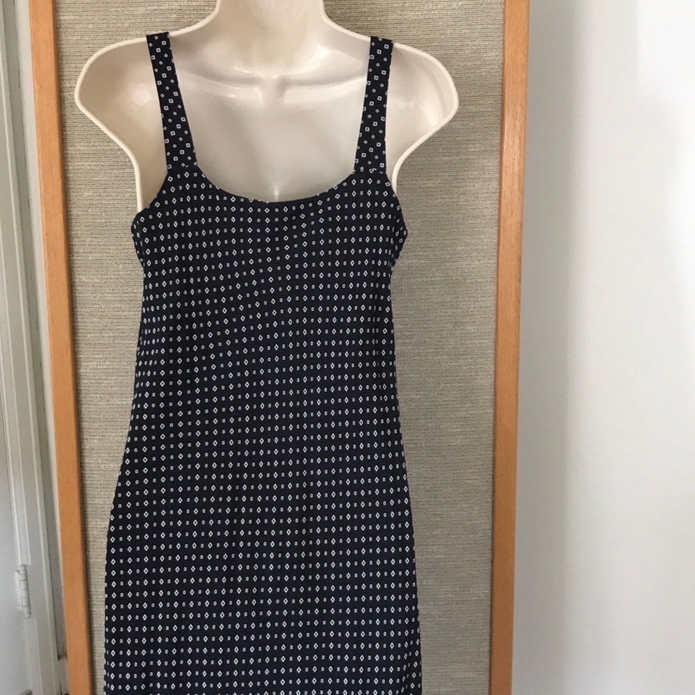 Maxi dress Navy + White asymmetrical hem size Small - Picture 9 of 13